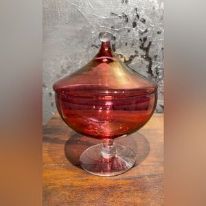 Elegant Red Glass Art Piece